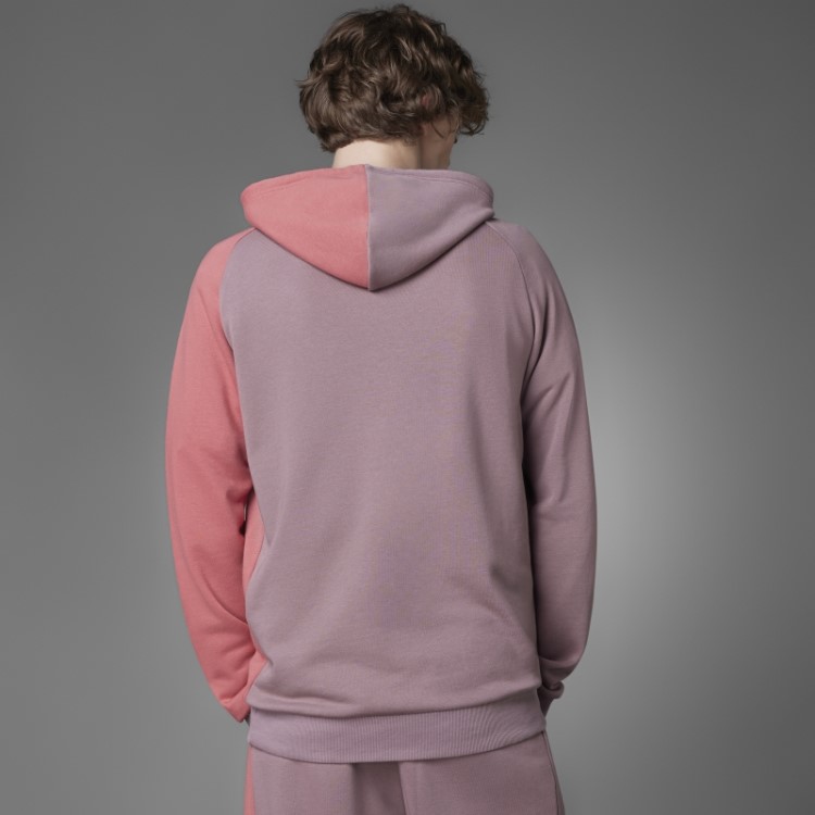 Moletom Com Capuz French Terry Adidas Colorblock Roxo