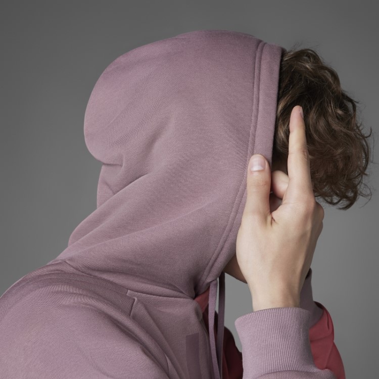 Moletom Com Capuz French Terry Adidas Colorblock Roxo