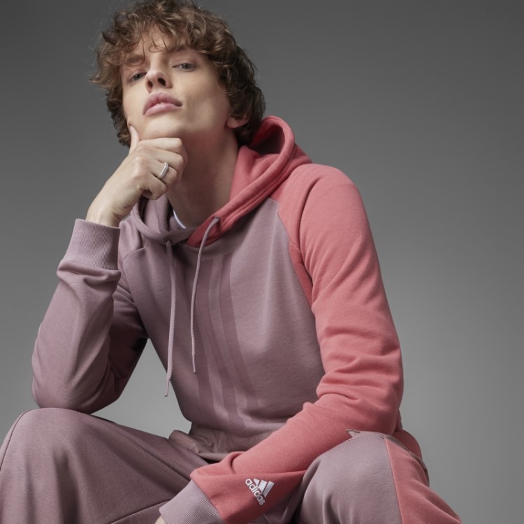 Moletom Com Capuz French Terry Adidas Colorblock Roxo
