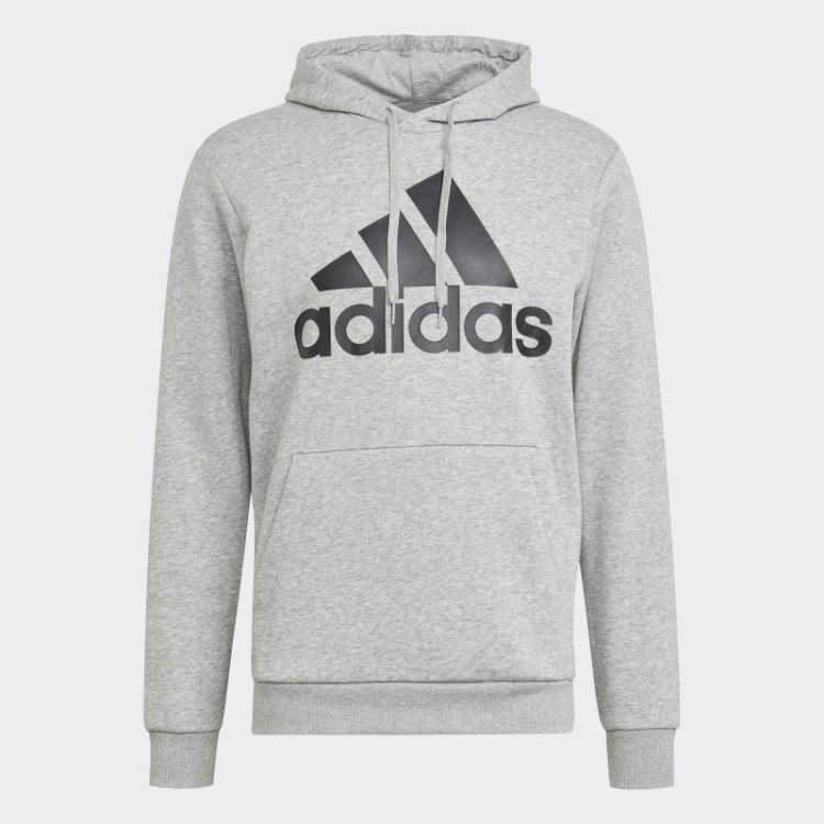 Moletom De Lã Com Capuz Com Logo Grande Adidas Cinza Médio