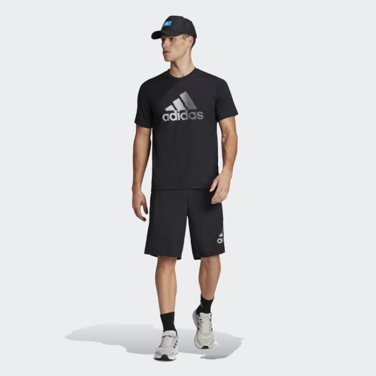 Camiseta Preta Com Logo Aeroready Projetada Para Mover Adidas