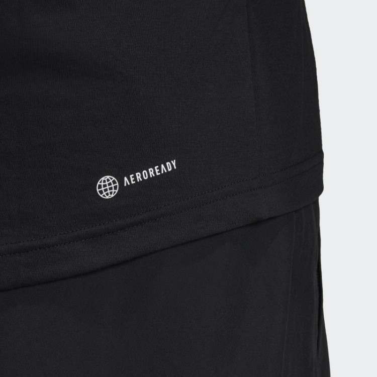 Camiseta Preta Com Logo Aeroready Projetada Para Mover Adidas