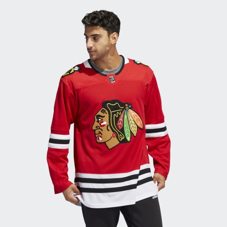 Adidas Red Blackhawks Home Autentic Jersey