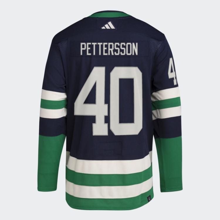 Marinho 09 Ccm-sld Canucks Pettersson Camisa Retrô Autêntica Com Marca De Palavra Adidas