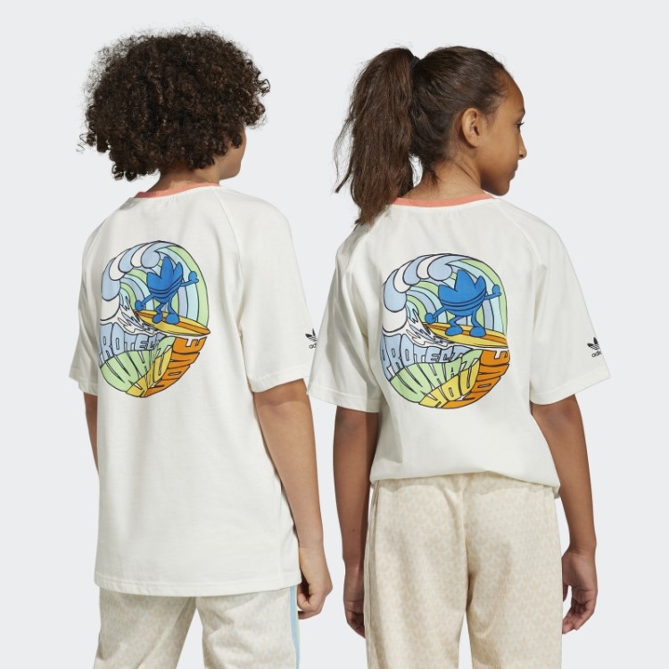 Camiseta Branca Com Estampa Gráfica Adidas
