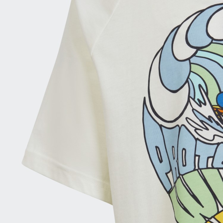 Camiseta Branca Com Estampa Gráfica Adidas