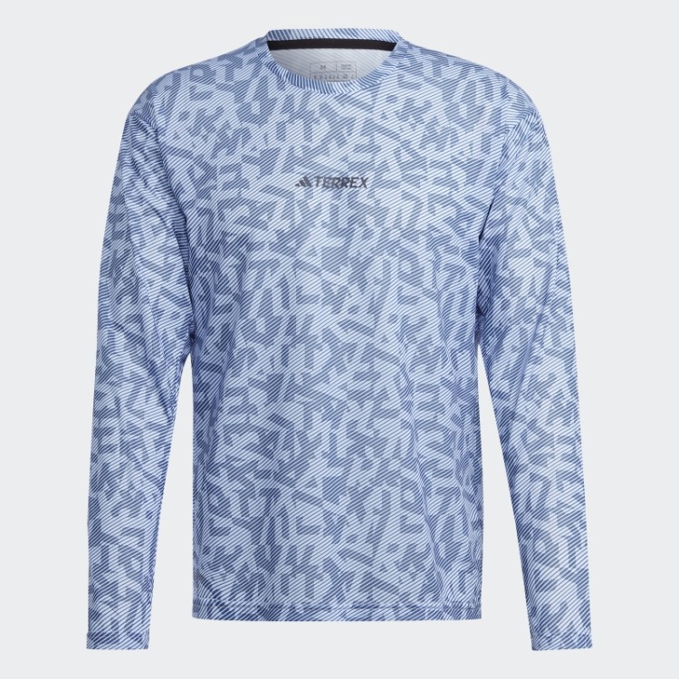 Camiseta De Manga Longa Adidas Terrex Trail Running Azul Dawn