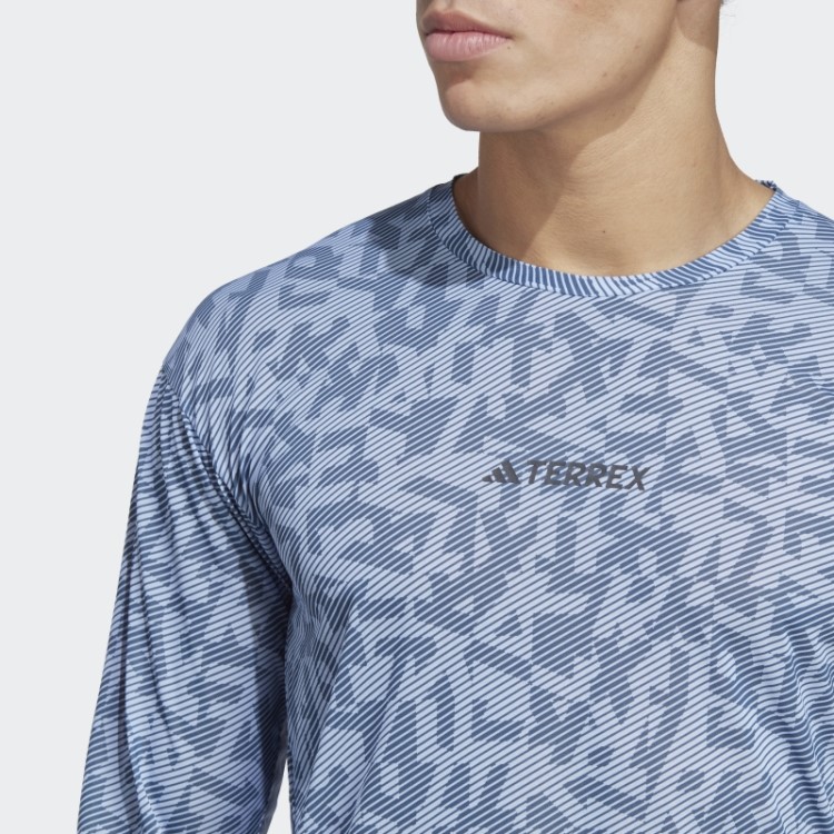 Camiseta De Manga Longa Adidas Terrex Trail Running Azul Dawn