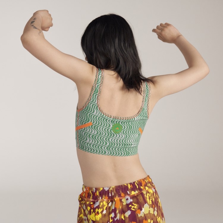 Adidas By Stella Mccartney Top Cropped Verde Com Estampa Truepurpose