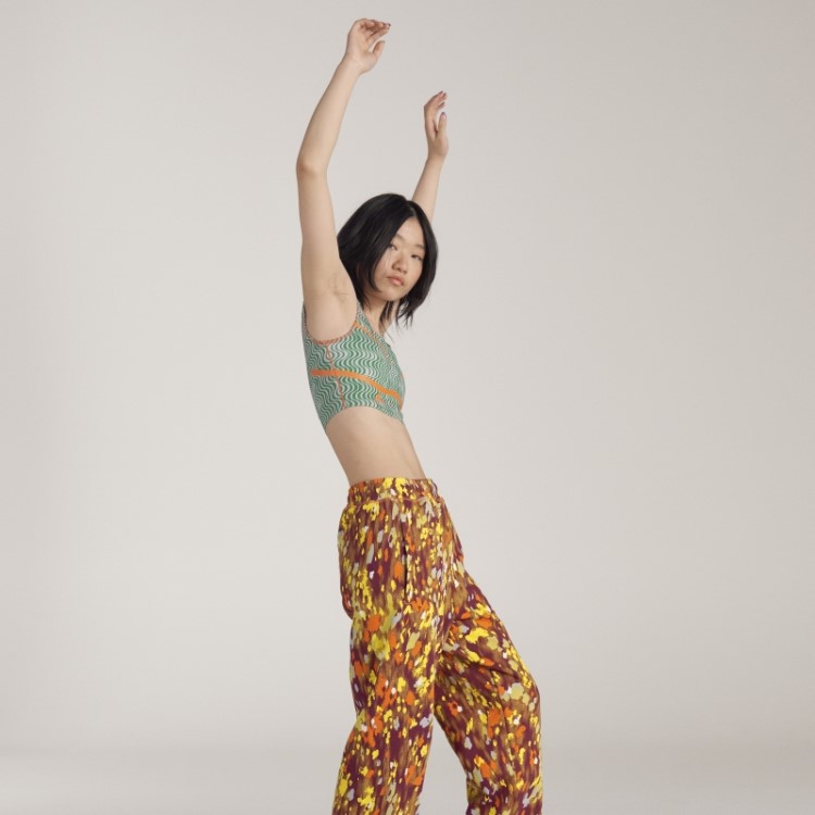 Adidas By Stella Mccartney Top Cropped Verde Com Estampa Truepurpose