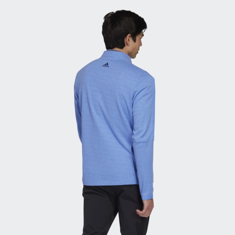Pulôver Azul Mel Com Três Listras E Zíper Adidas