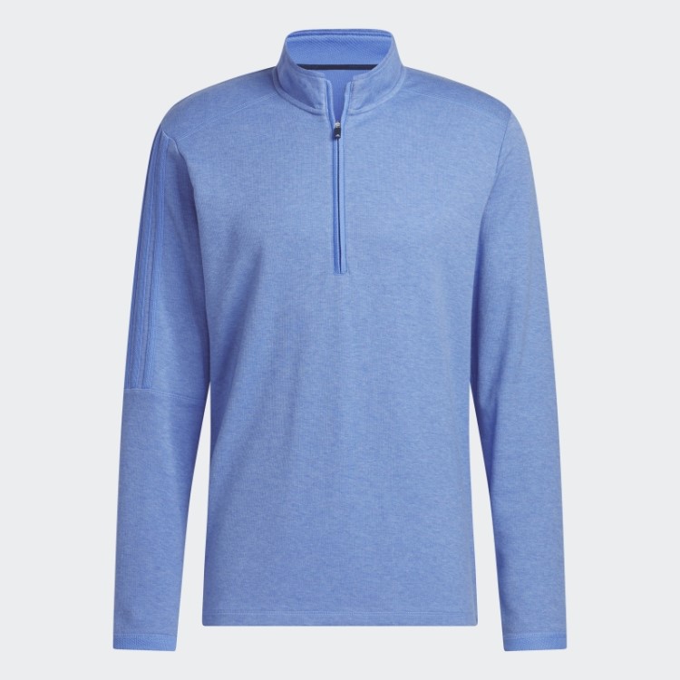 Pulôver Azul Mel Com Três Listras E Zíper Adidas