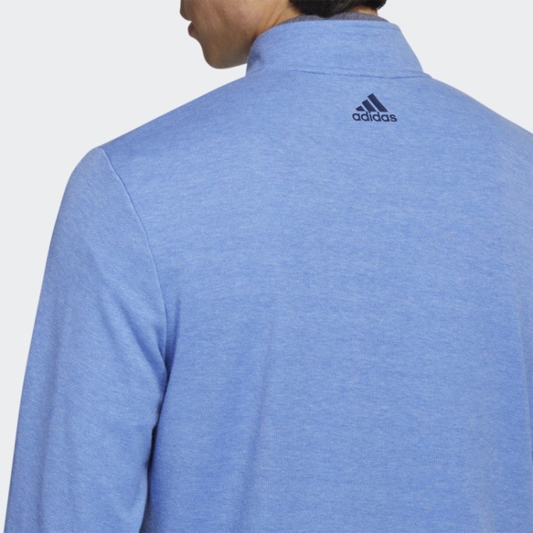 Pulôver Azul Mel Com Três Listras E Zíper Adidas