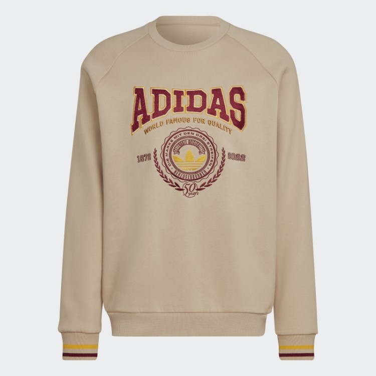 Moletom Bege Gola Redonda Adidas
