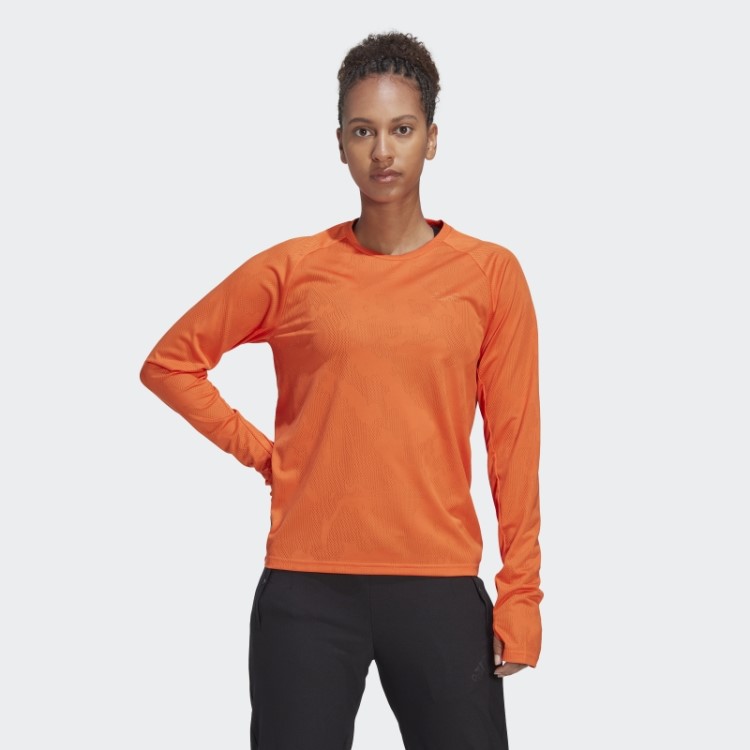 Feito Para Ser Refeito Camiseta Manga Longa Laranja Adidas
