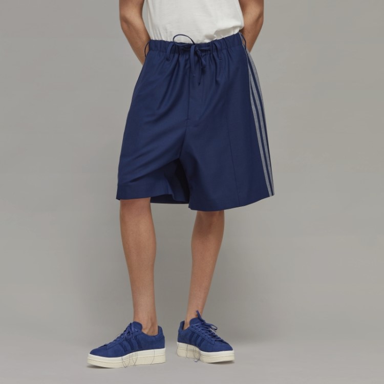 Short De Alfaiataria De Lã Refinada Adidas Y-3 3 Listras