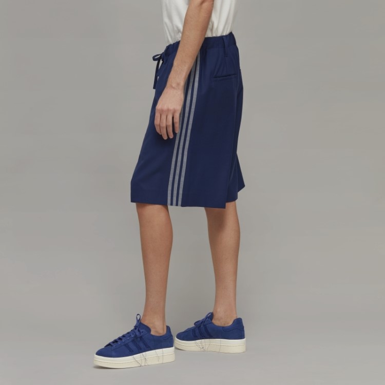 Short De Alfaiataria De Lã Refinada Adidas Y-3 3 Listras