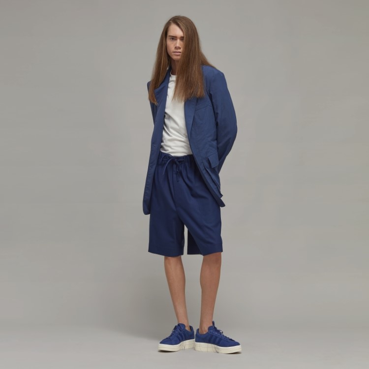 Short De Alfaiataria De Lã Refinada Adidas Y-3 3 Listras