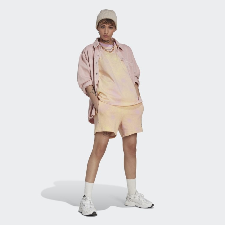 Adidas Shorts Soltos Com Estampa Allover Lilás