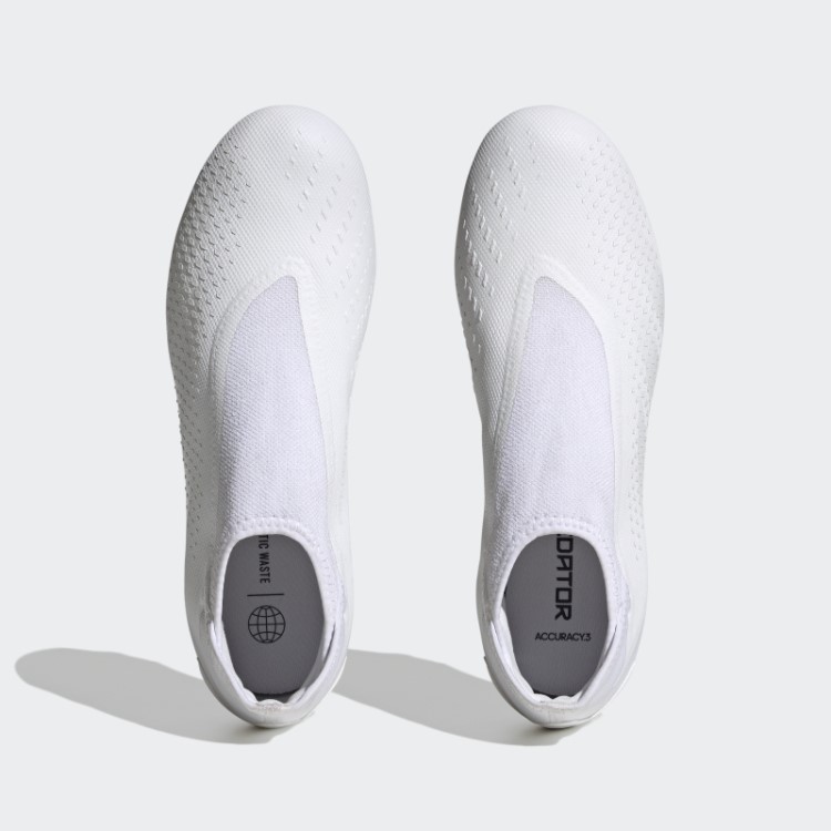 Precisão Do Predador.3 Botas De Chão Firme Sem Cadarço Adidas Branco