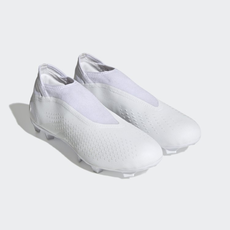 Precisão Do Predador.3 Botas De Chão Firme Sem Cadarço Adidas Branco