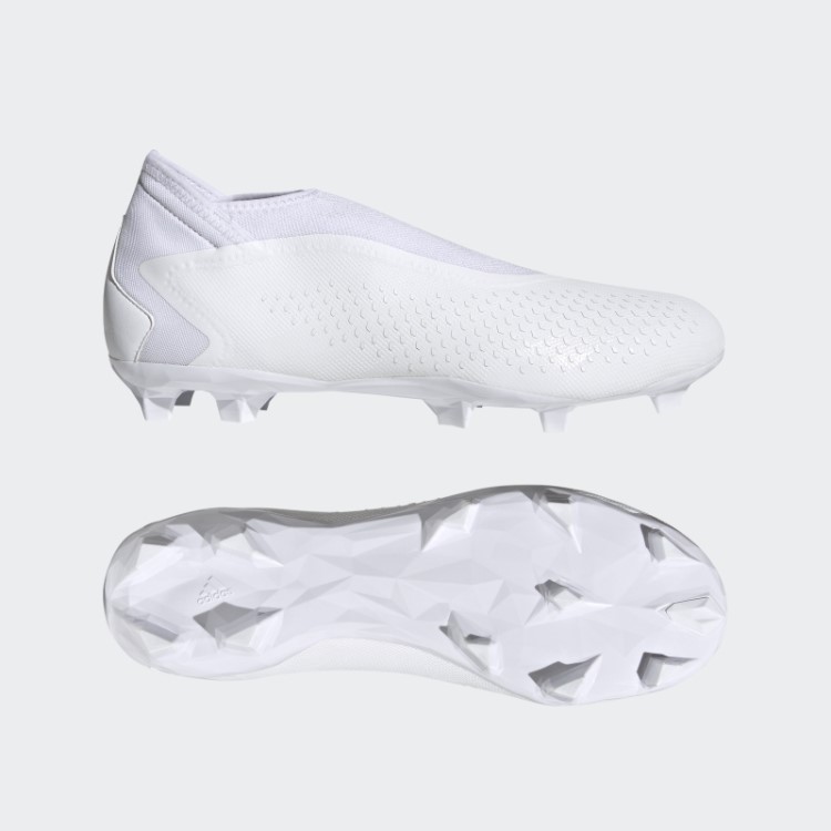 Adidas Predador Precisão.3 Chuteiras De Futebol De Campo Firme Sem Cadarço Branco