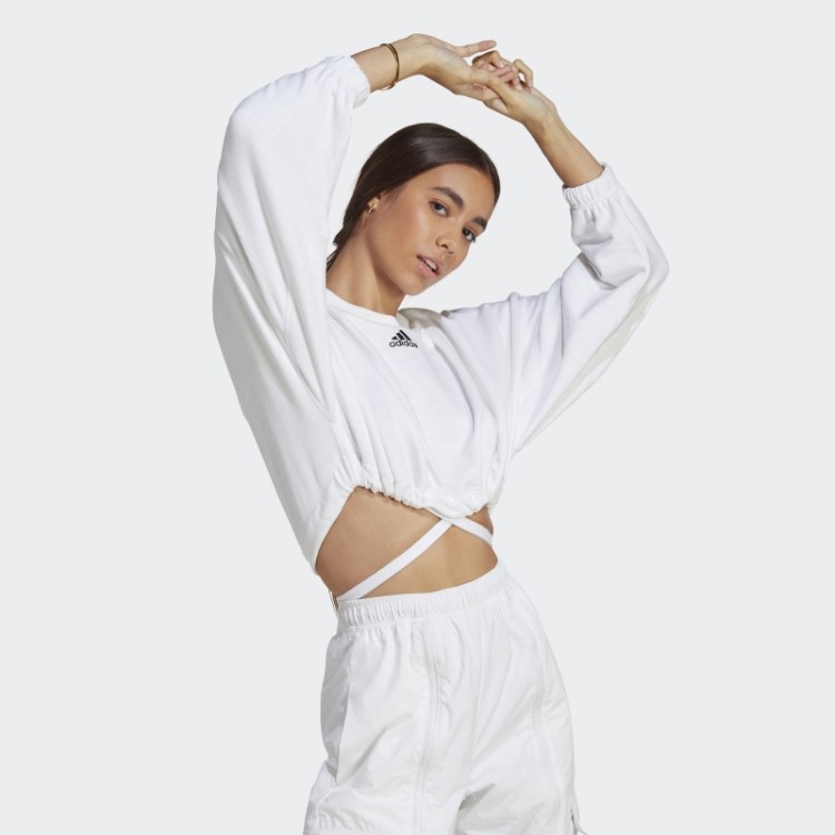 Moletom Adidas Dance Crop Versátil Branco