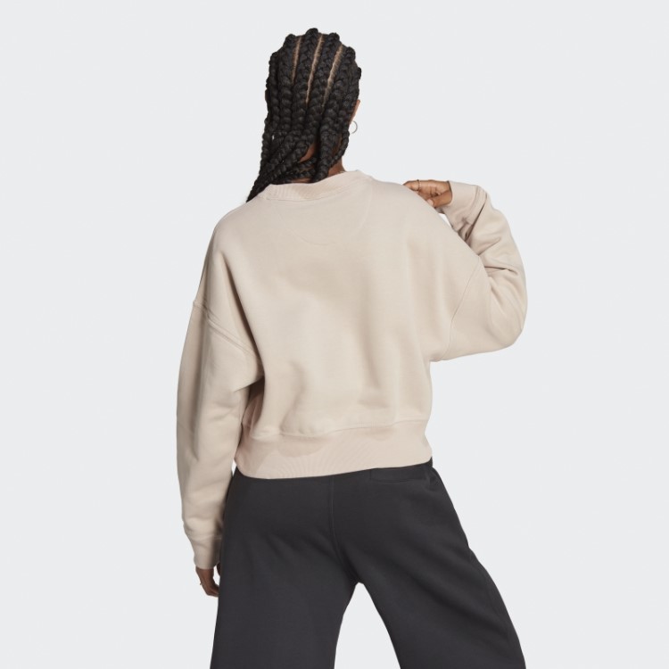 Elegante Moletom De Lã Adidas Lounge Taupe