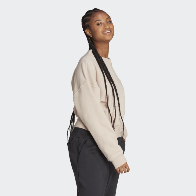 Elegante Moletom De Lã Adidas Lounge Taupe