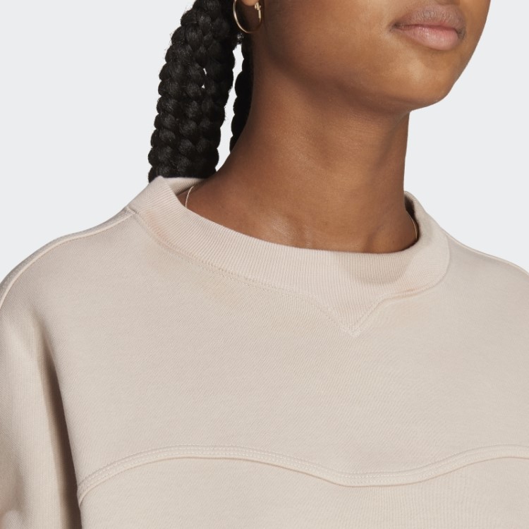 Elegante Moletom De Lã Adidas Lounge Taupe