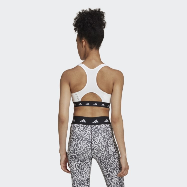 Sutiã Techfit De Suporte Médio Branco Adidas Powerreact