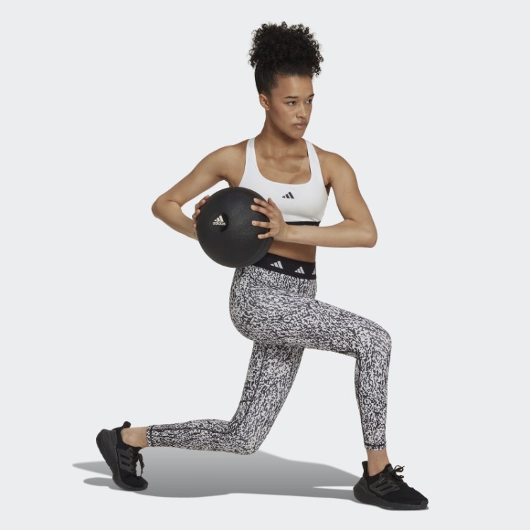 Sutiã Techfit De Suporte Médio Branco Adidas Powerreact