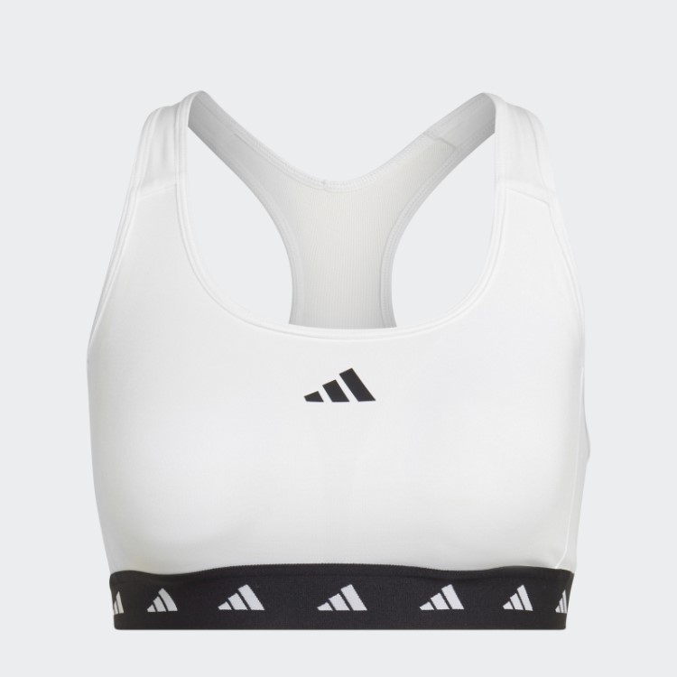 Sutiã Techfit De Suporte Médio Branco Adidas Powerreact