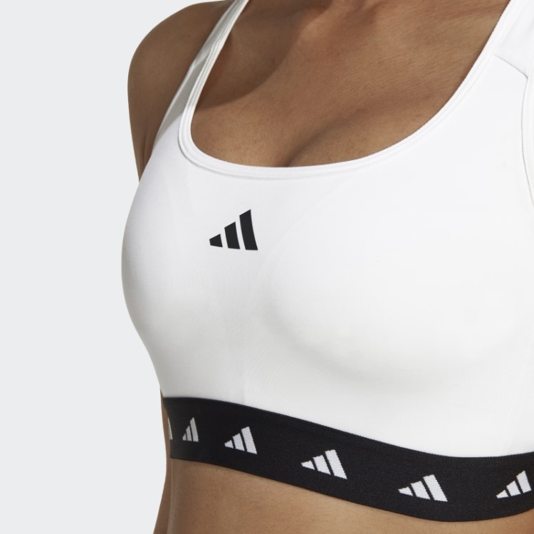 Sutiã Techfit De Suporte Médio Powerreact Branco Adidas