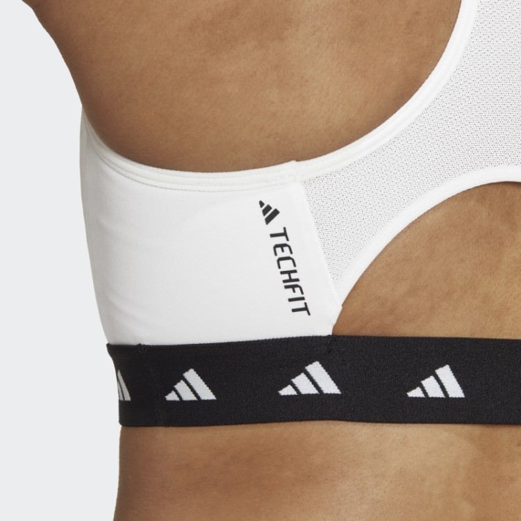 Sutiã Techfit De Suporte Médio Powerreact Branco Adidas