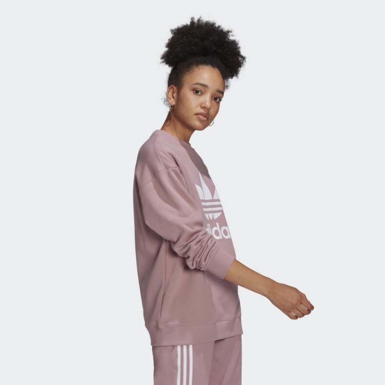 Adidas Moletom Malva Trefoil Crew