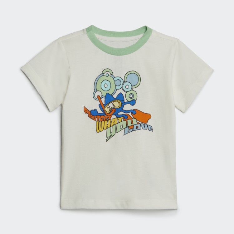Conjunto Branco De Shorts E Camiseta Com Estampa Gráfica Adidas