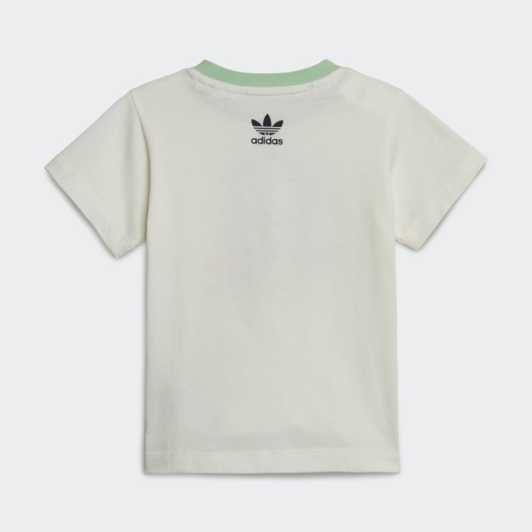 Conjunto Branco De Shorts E Camiseta Com Estampa Gráfica Adidas