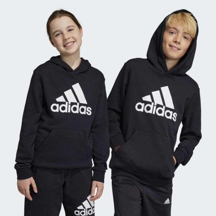 Moletom Com Capuz Preto Adidas Big Logo Essentials