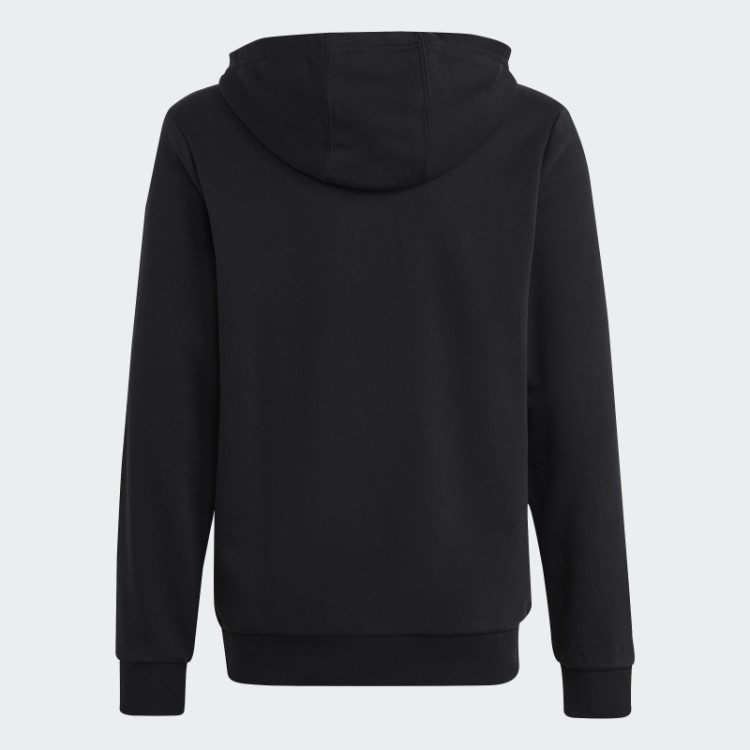 Moletom De Algodão Com Capuz Preto Grande Logo Adidas
