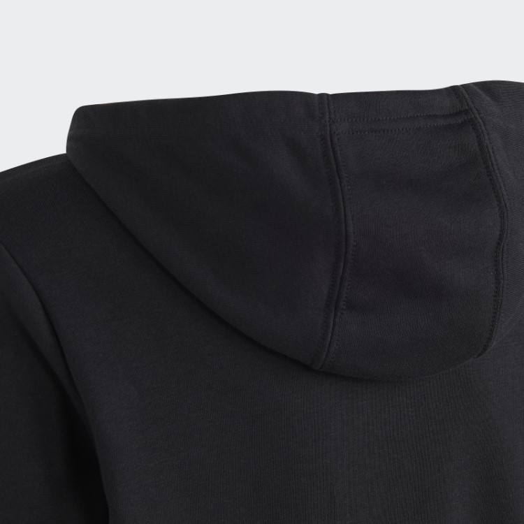 Moletom De Algodão Com Capuz Preto Grande Logo Adidas