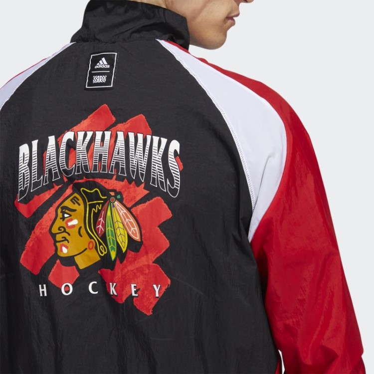 Jaqueta Retrô Preta Blackhawks Adidas