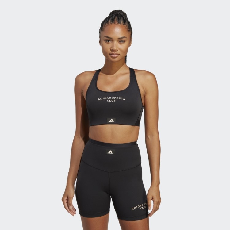 Sutiã De Suporte Médio Fashion Sports Club Preto Adidas