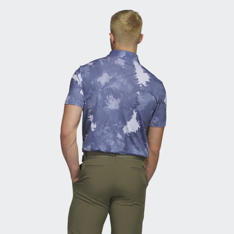 Adidas Camisa Polo De Golfe De Malha De Flores Brancas