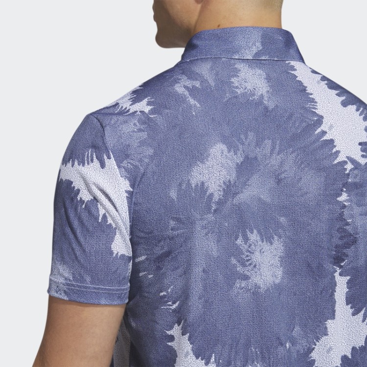 Adidas Camisa Polo De Golfe De Malha De Flores Brancas