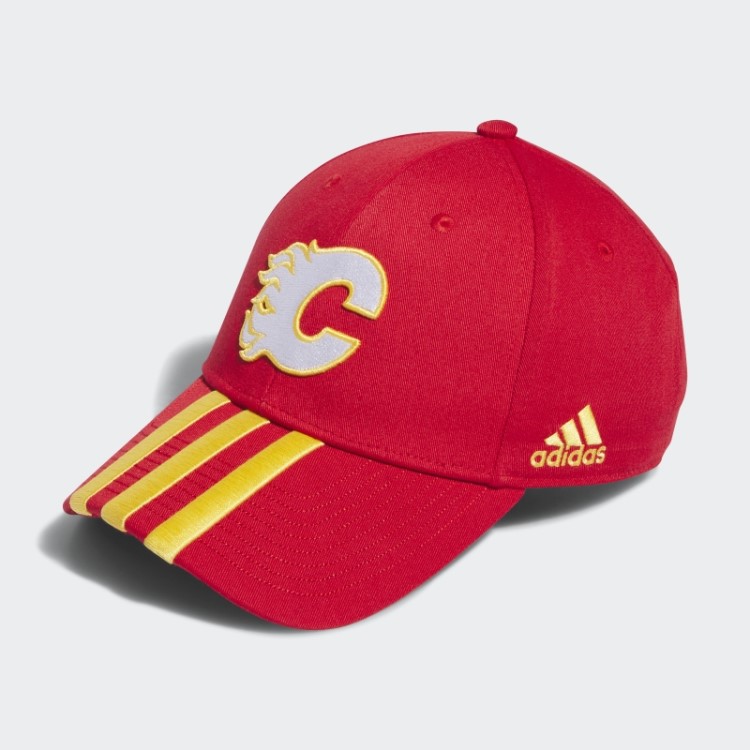 Boné Ajustável Com As 3 Listras Calgary Flames Multi Adidas