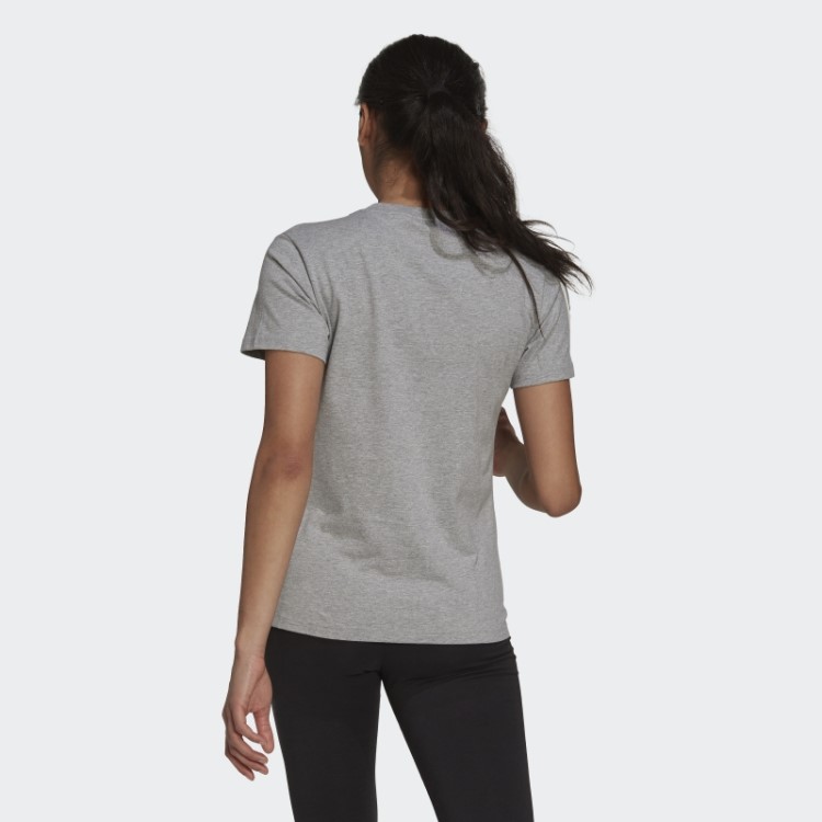 Camiseta Adidas Cinza Médio Com Logo Essencial