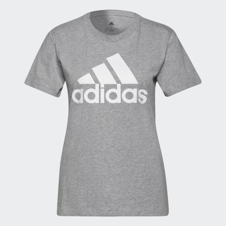 Camiseta Adidas Cinza Médio Com Logo Essencial