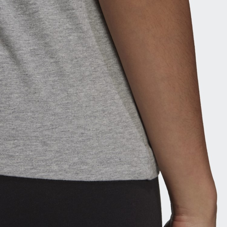 Camiseta Adidas Cinza Médio Com Logo Essencial