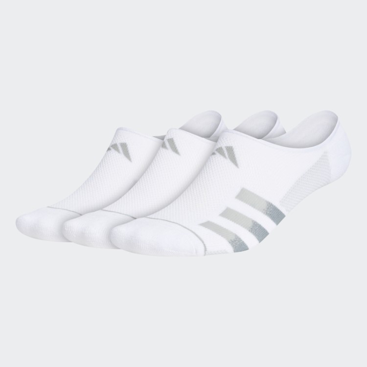 Meias Adidas Superlite Listras Super Invisíveis 3 Pares Branco